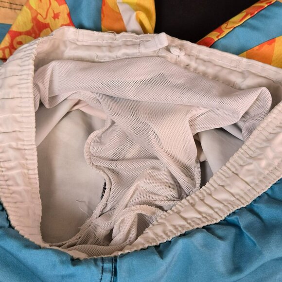 OP Boys Blue Surfboard Print Swim Trunks With Elastic Waist & Pocket - Picture 7 of 11